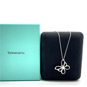 Authentic Tiffany & Co. Tiffany Butterfly  Pendant SV Necklace W/Box
